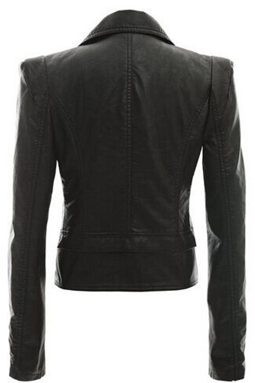 Women Elegant Solid Pattern Comfortable Long Sleeve Leather Jacket
