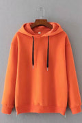 Women Elegant Printed Pattern Long Sleeve Ribbed Hem Loose Casual Hoodie
