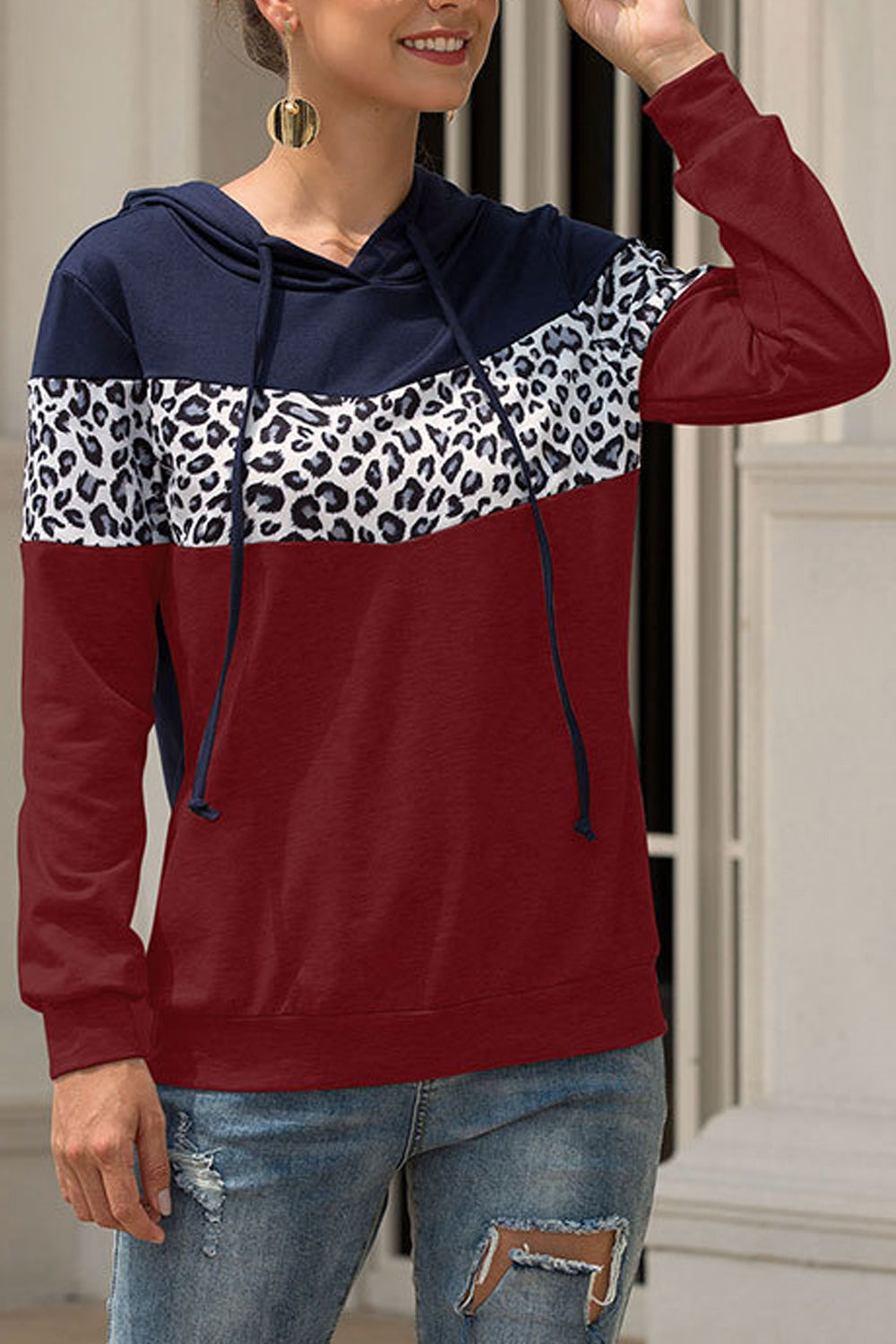 Women Comfortable Long Sleeve Stylish Printed Pattern Hoodie