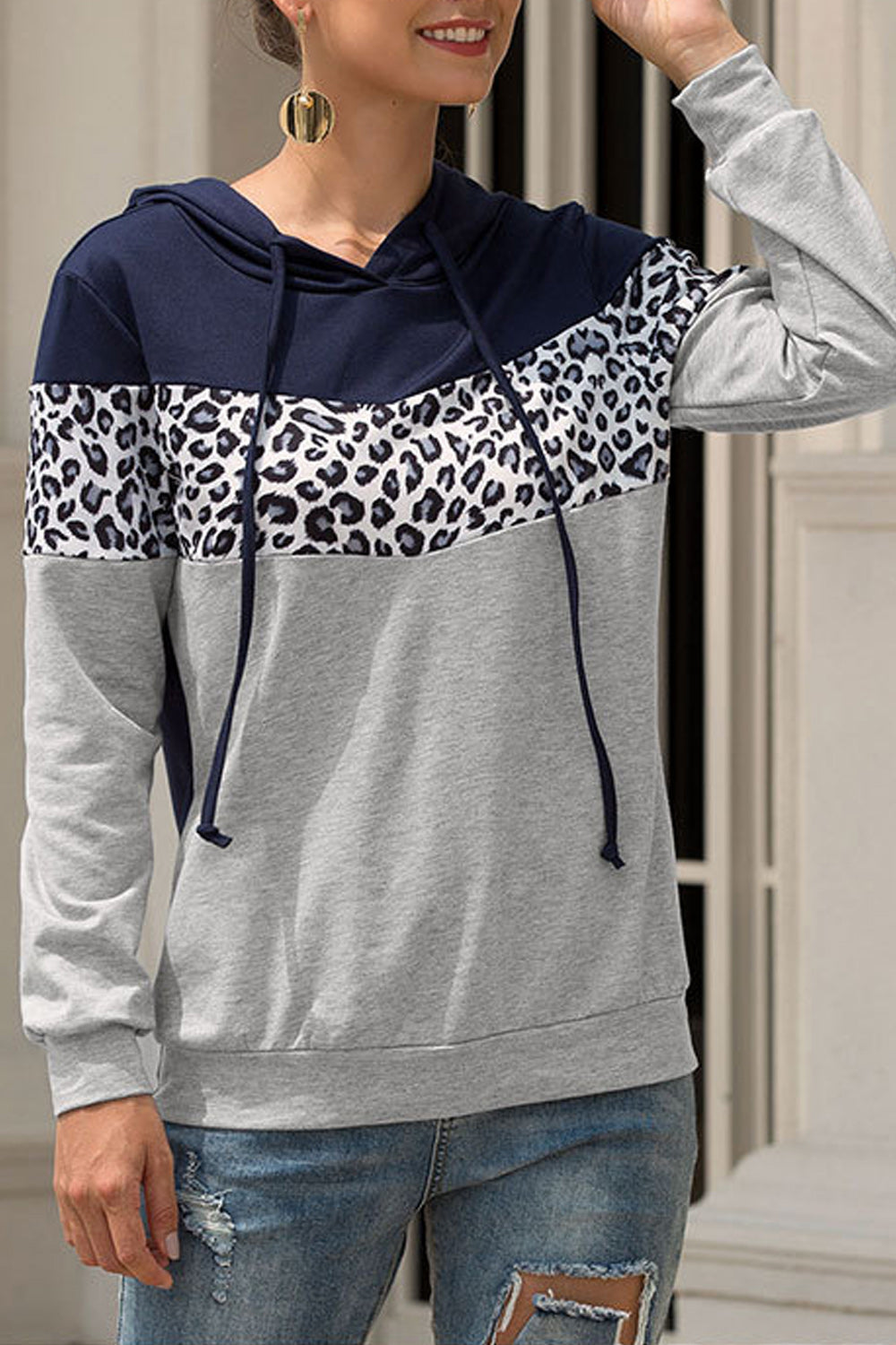 Women Comfortable Long Sleeve Stylish Printed Pattern Hoodie