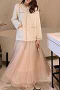 Women Round Neck Full Sleeve Pocket Style Elegant Cardigan