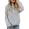 Women Solid Color Round Neck Sweater