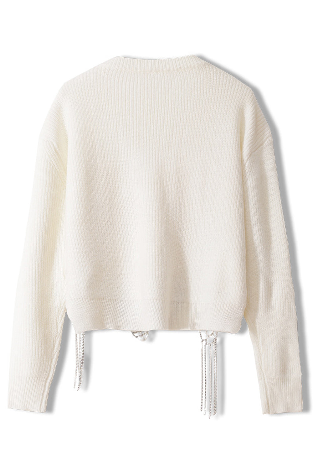 Women Round Neck Hollow Flower Long Sleeve Thick Sweater