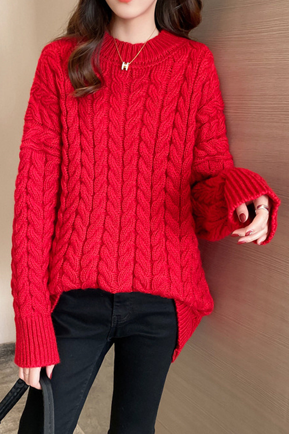 Women Super Soft Thick Long Sleeve Loose Winter Sweater