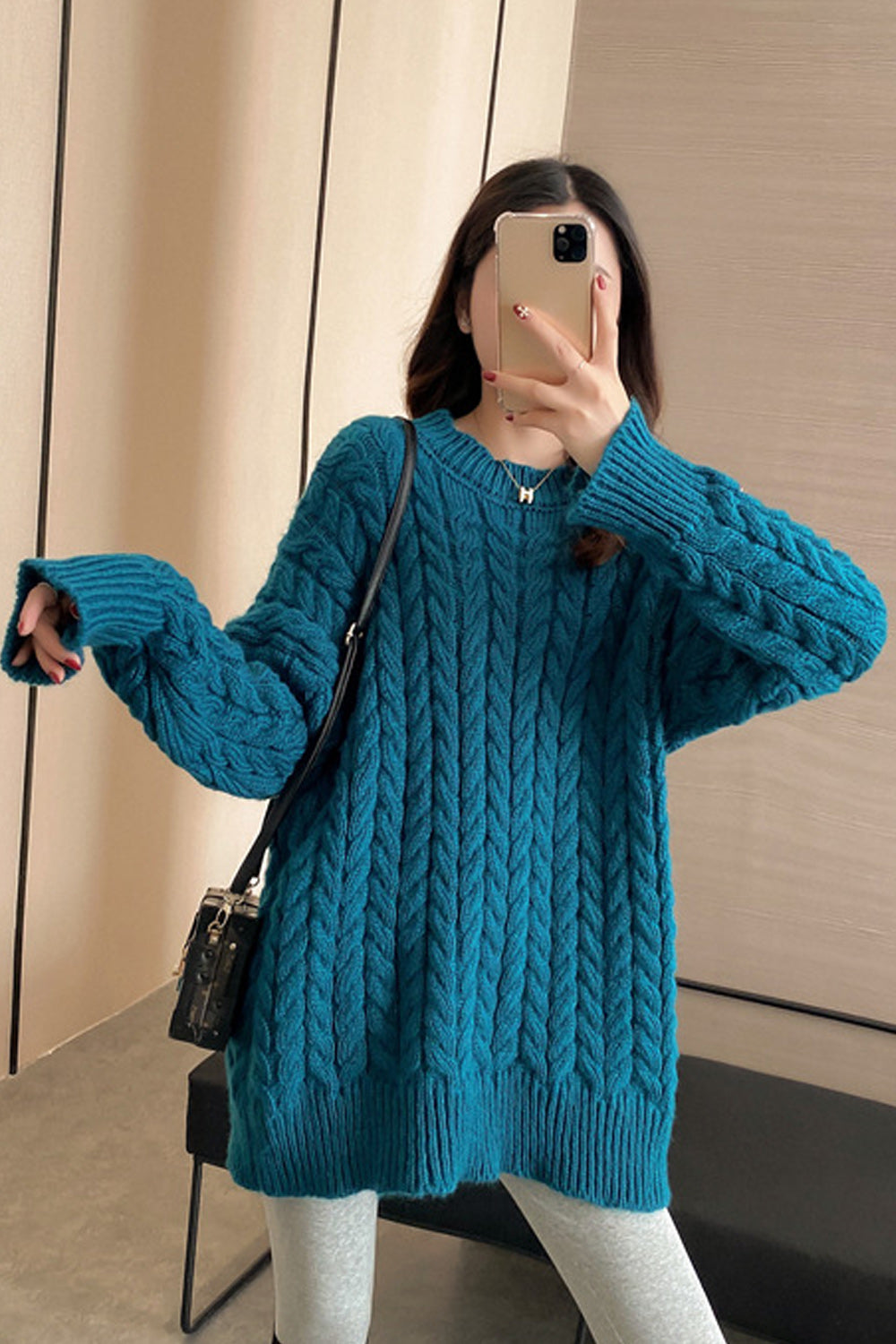 Women Super Soft Thick Long Sleeve Loose Winter Sweater