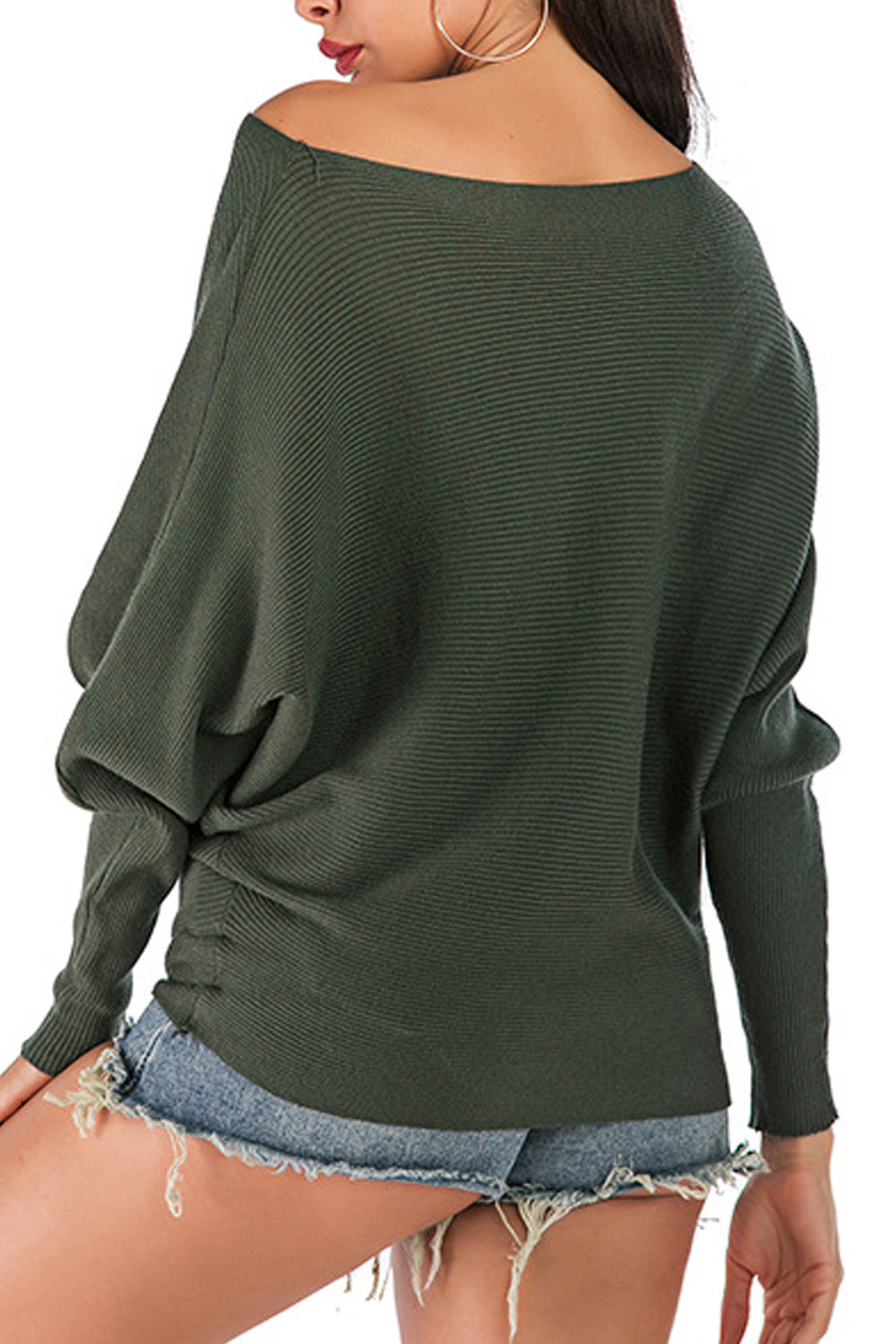 Women Elasticated Off Neck Full Sleeve Warm Winter Sweater