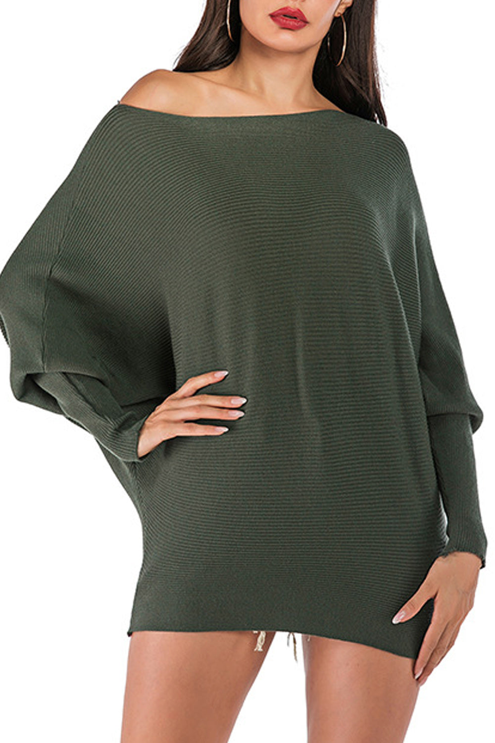 Women Elasticated Off Neck Full Sleeve Warm Winter Sweater