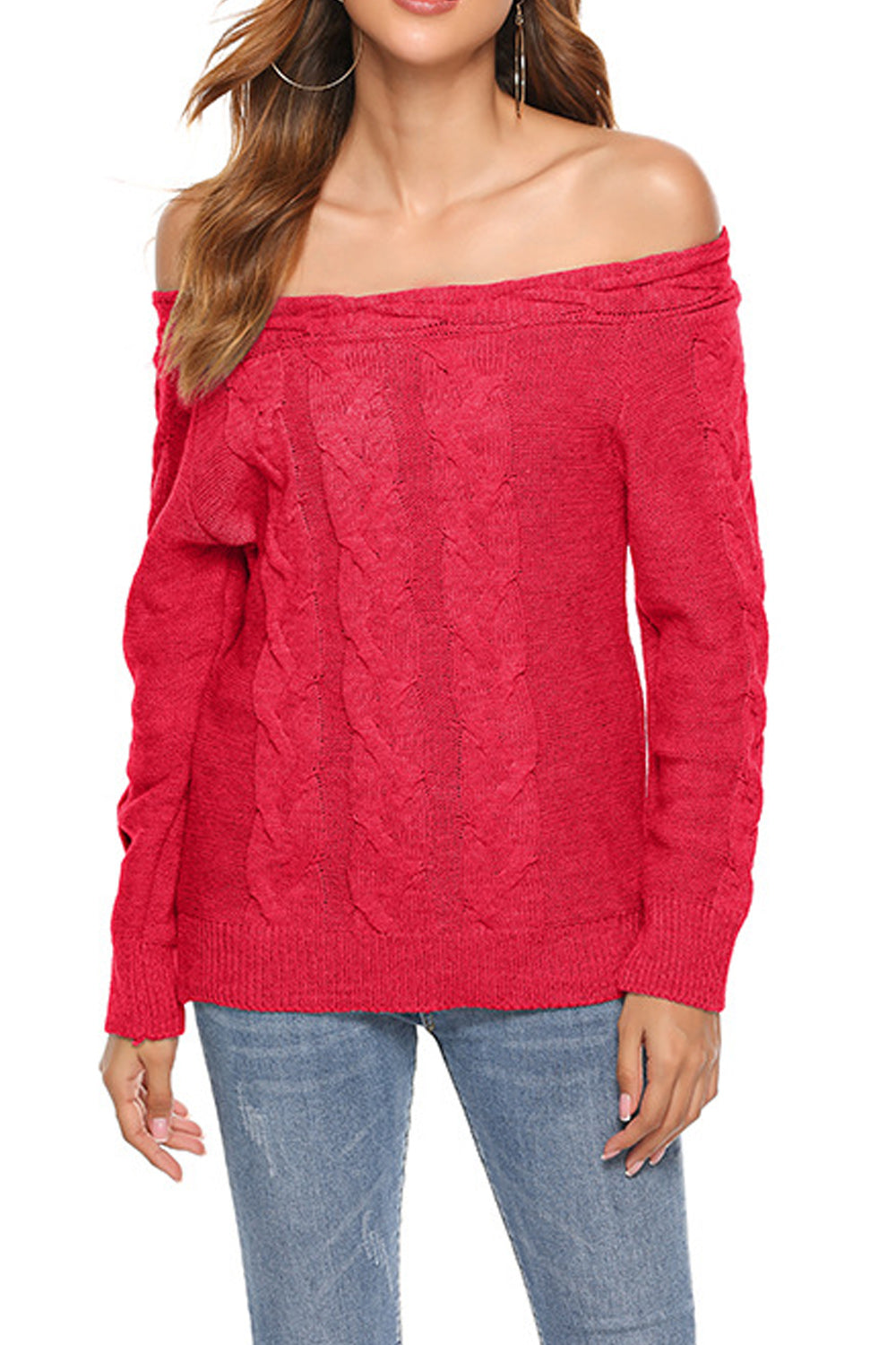 Women Pullover Warm Round Neck Slim Winter Sweater