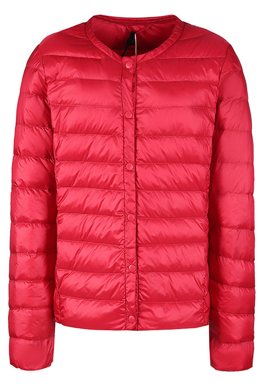 Women Comfy Round Neck Long Sleeve Breathable Loose Padded Jacket
