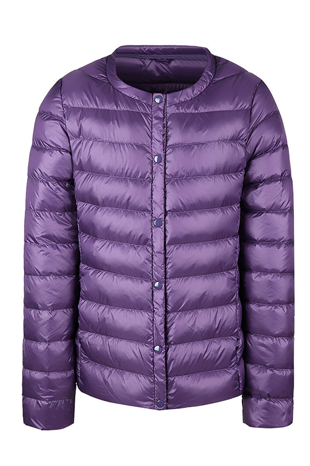 Women Comfy Round Neck Long Sleeve Breathable Loose Padded Jacket