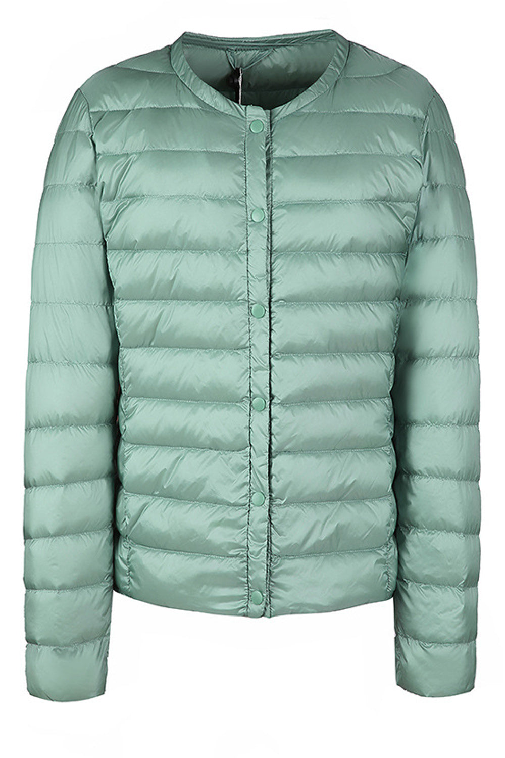 Women Comfy Round Neck Long Sleeve Breathable Loose Padded Jacket