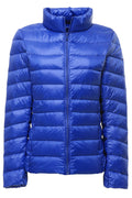 Women Fashionable Stand Collar Zipper Style Solid Pattern Padded Jacket