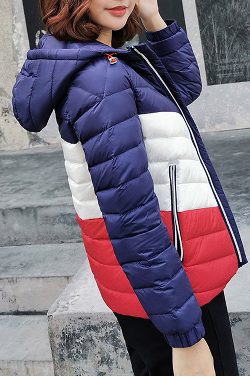 Women Pocket Styled Long Sleeve Warm Fashionable Padded Jacket
