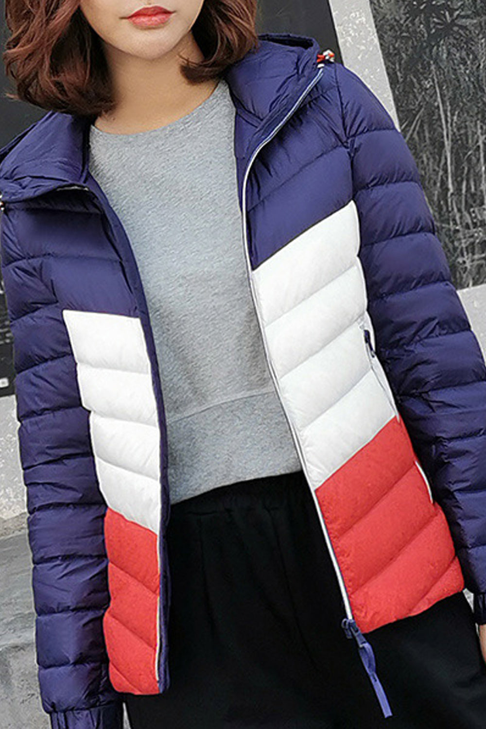 Women Pocket Styled Long Sleeve Warm Fashionable Padded Jacket