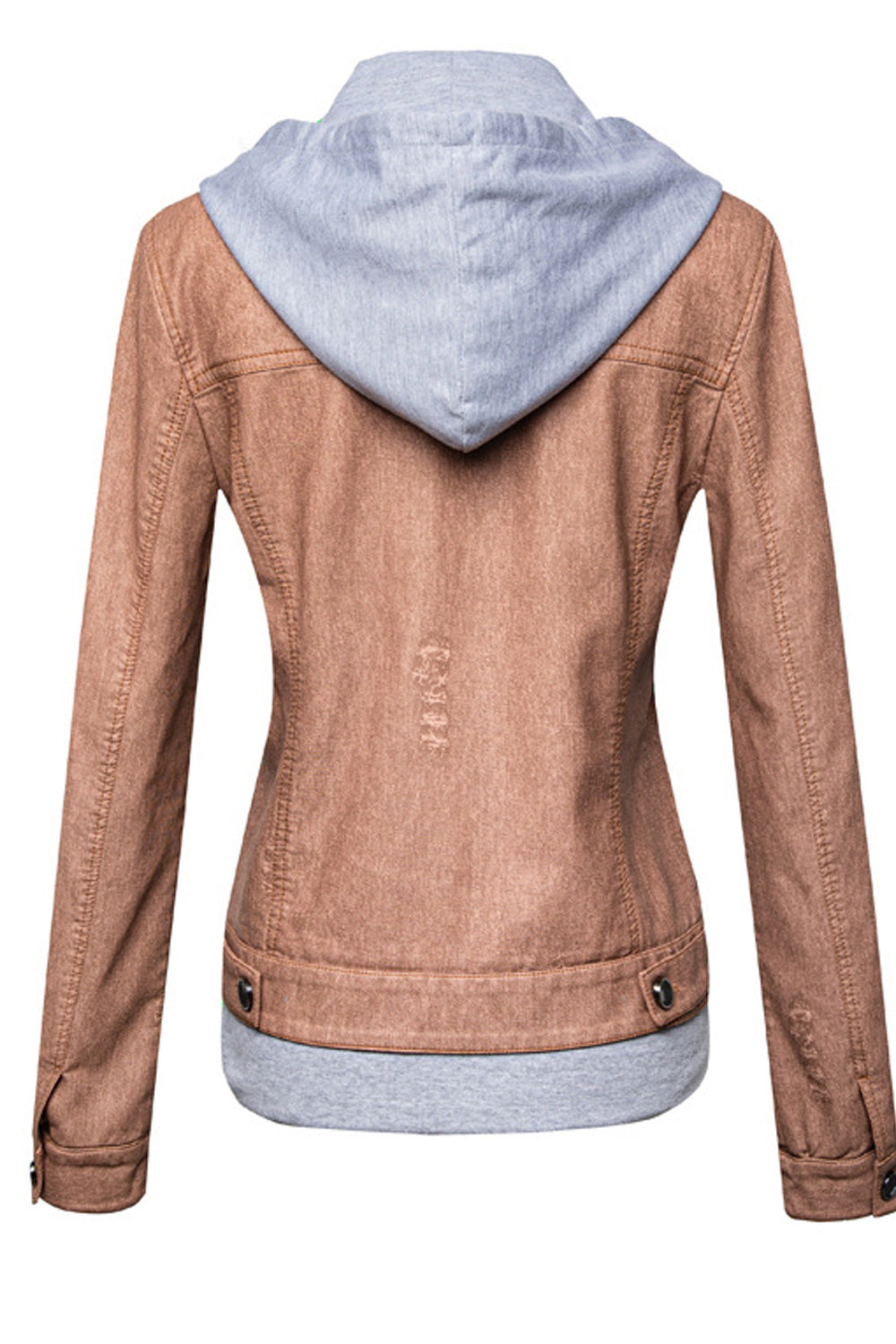 Women Comfortable Slim Fit Pocket Styling Long Sleeve Leather Jacket