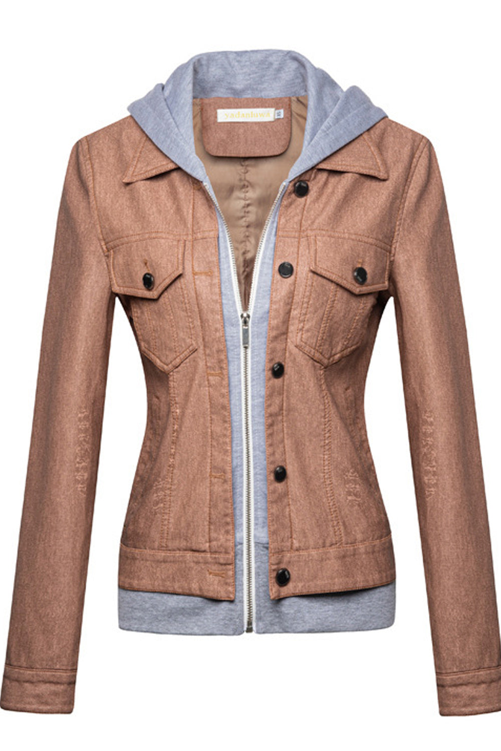 Women Comfortable Slim Fit Pocket Styling Long Sleeve Leather Jacket