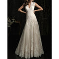 Women V-Neck Crochet Lace Pleated Beautiful Dress