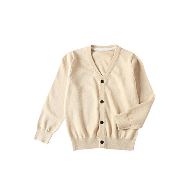 Kids Boys Easy Button Down Closure Solid Pattern Thick Long Sleeve Cardigan