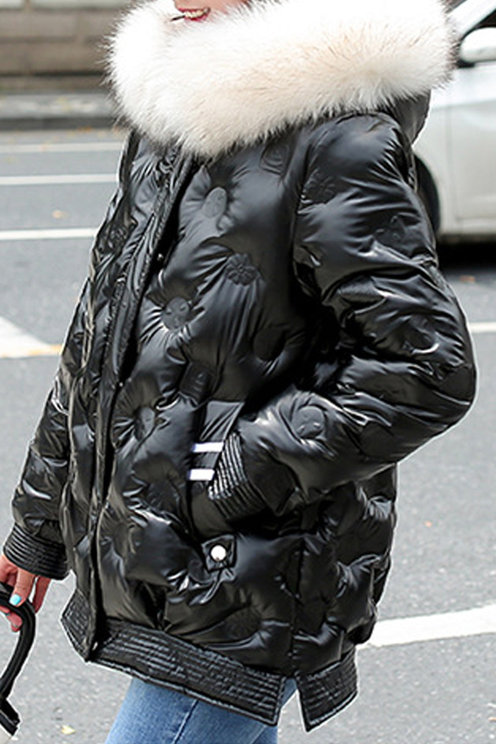 Women Pocket Styling Solid Pattern Beautiful Long Sleeve Padded Jacket