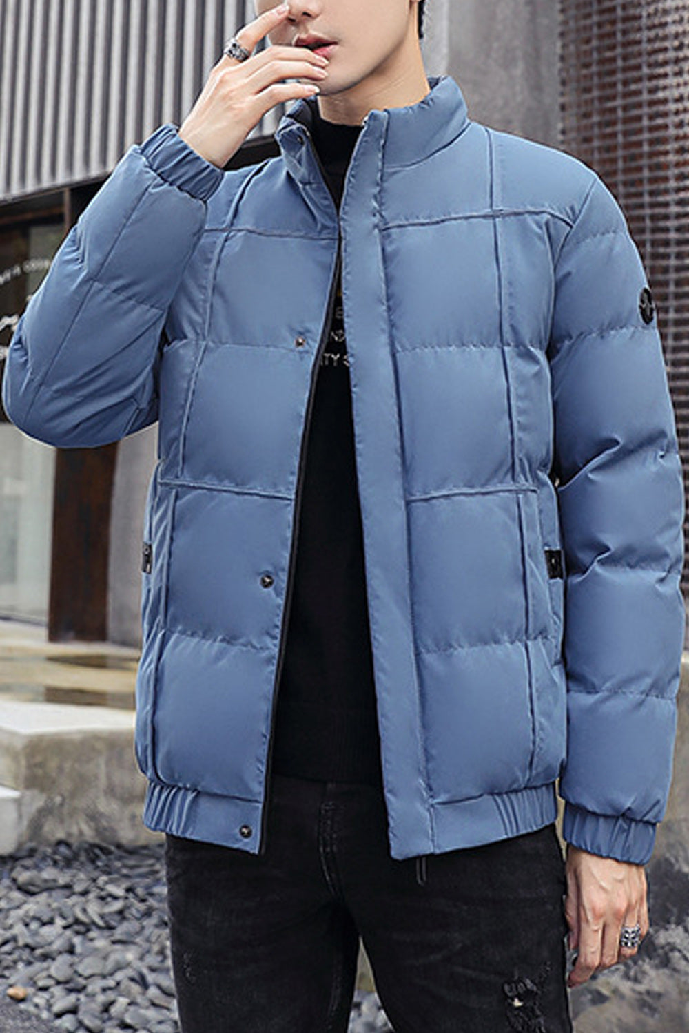 Men Beautiful Zipper Closure Solid Color Hoodie