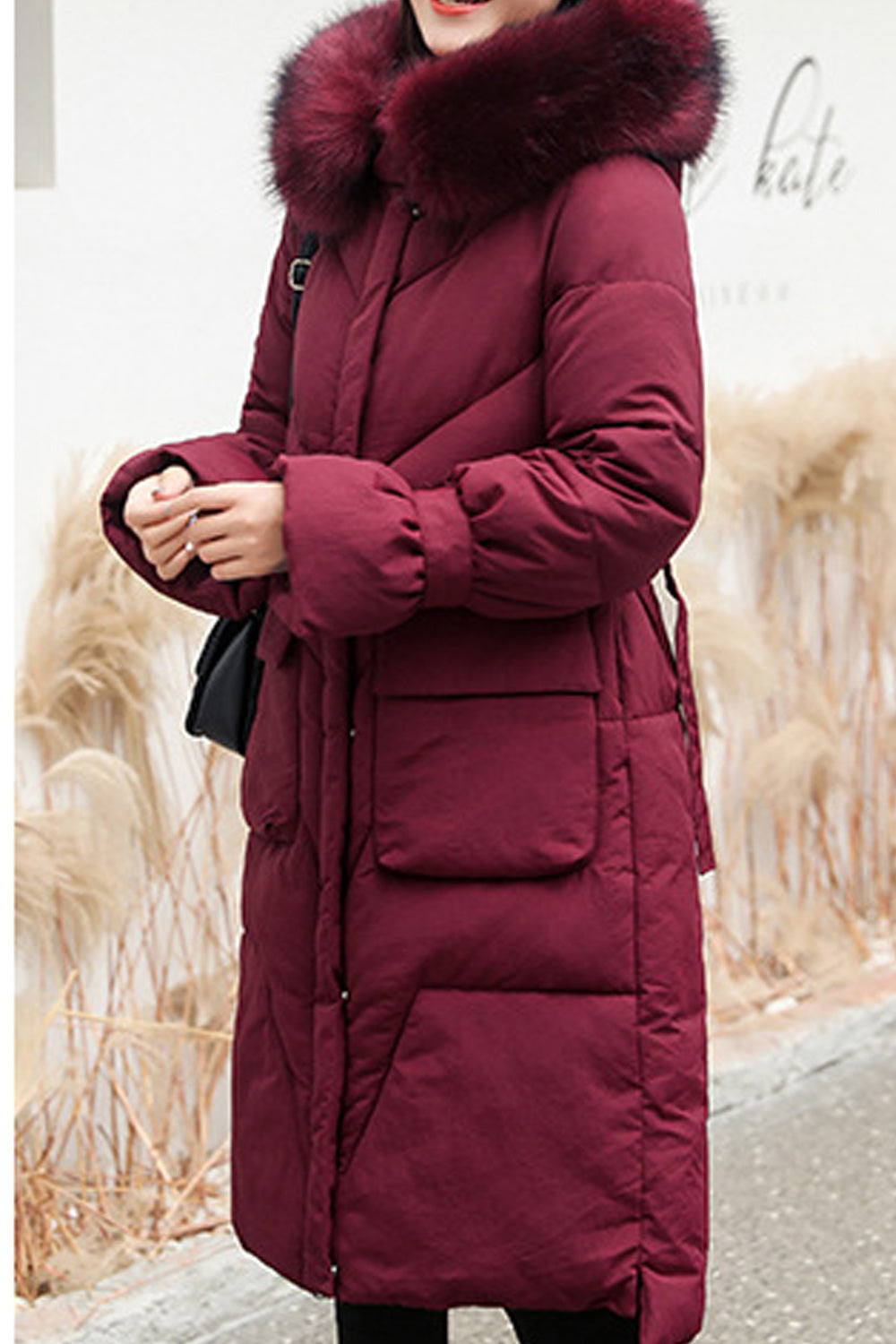 Women Elegant Solid Colored Warm Pocket Styling Padded Jacket