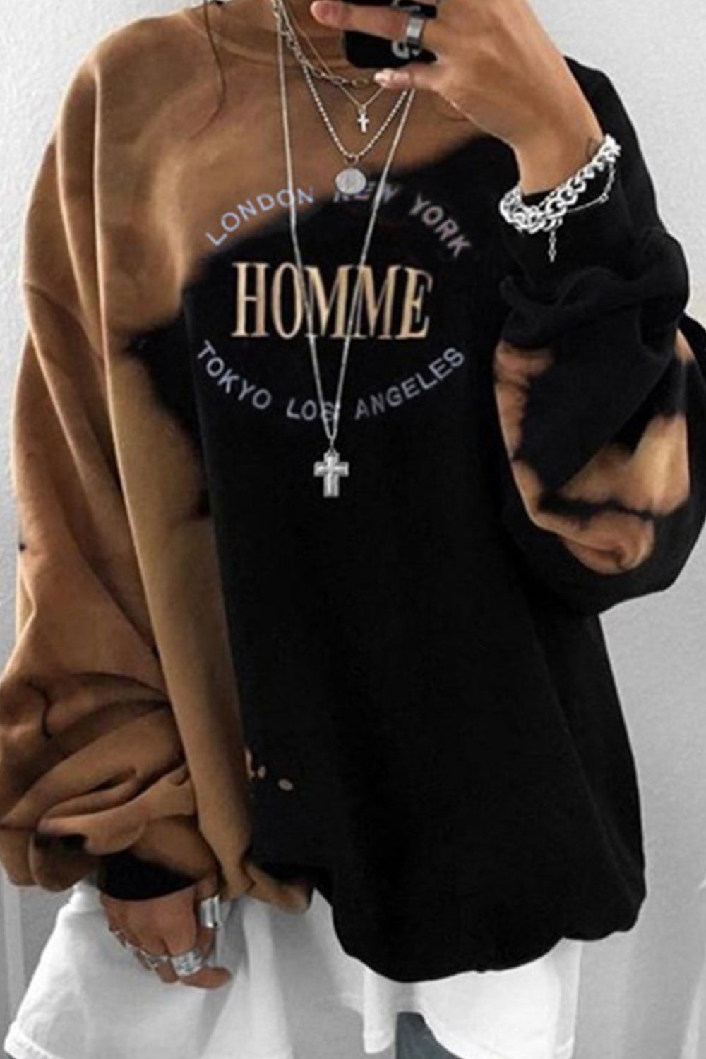 Women Classy Solid Colored Breathable Loose Style Easy Sweatshirt
