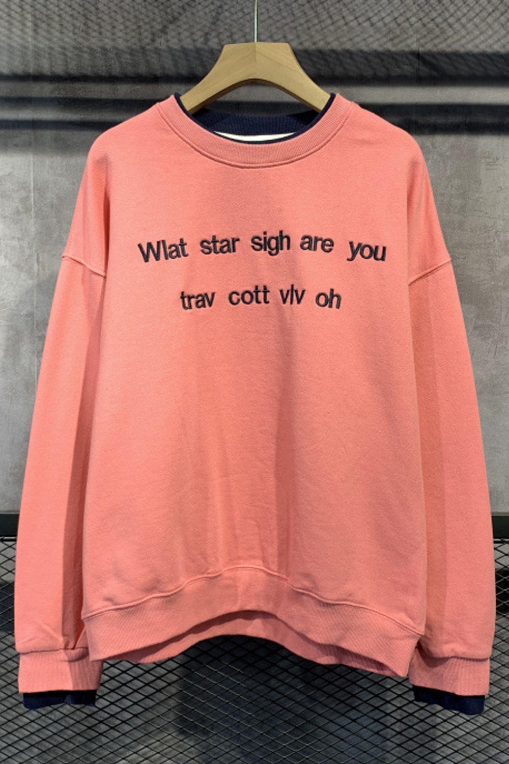 Women Ribbed Hem Cozy Round Neck Letter Printed Stylish Sweatshirt