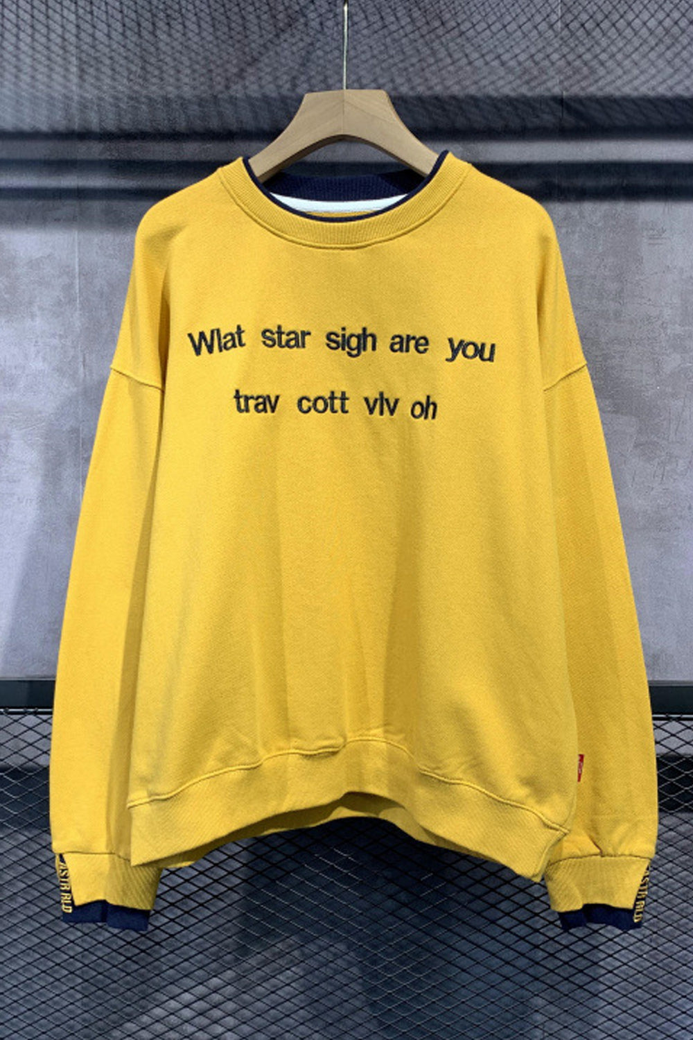 Women Ribbed Hem Cozy Round Neck Letter Printed Stylish Sweatshirt