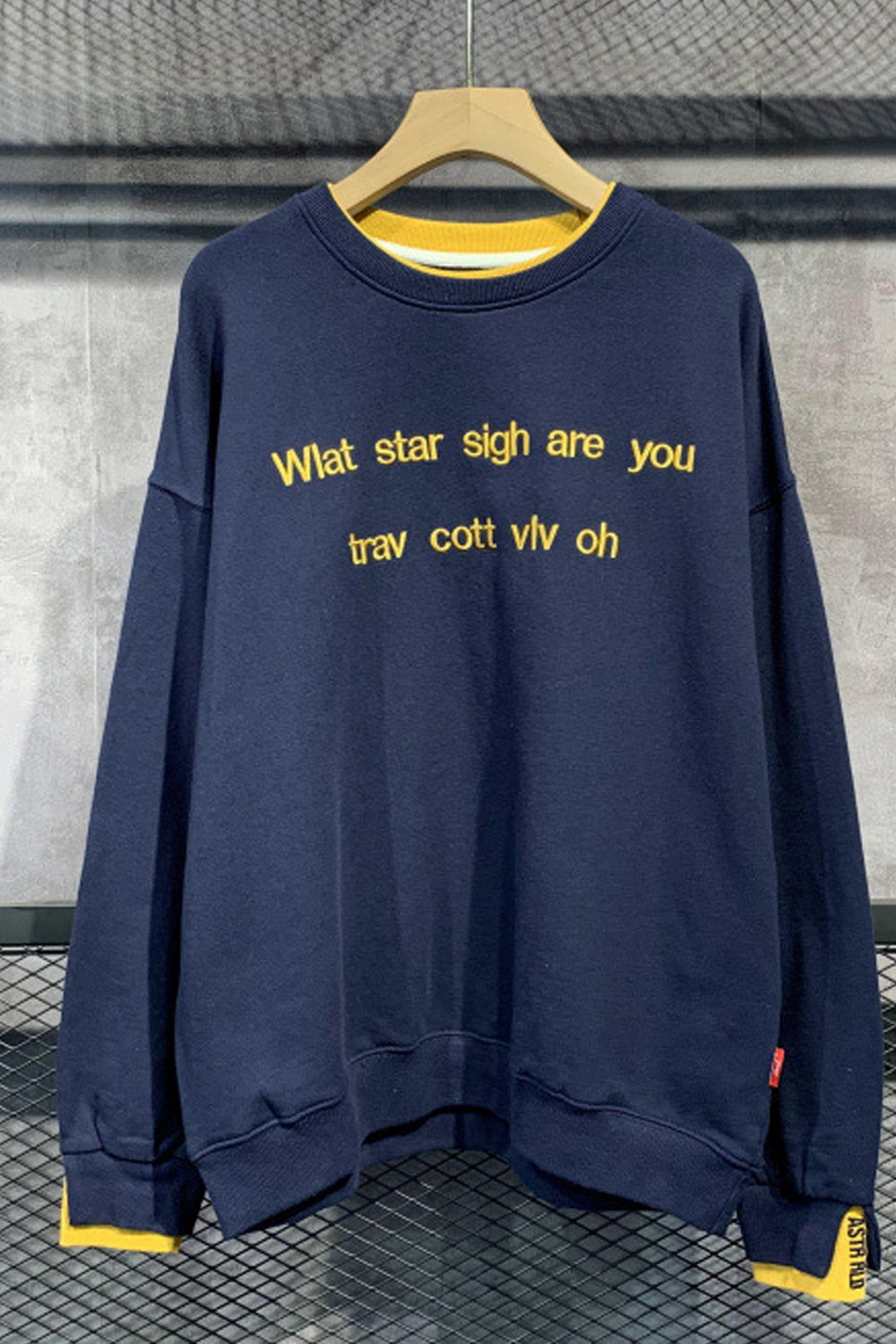 Women Ribbed Hem Cozy Round Neck Letter Printed Stylish Sweatshirt