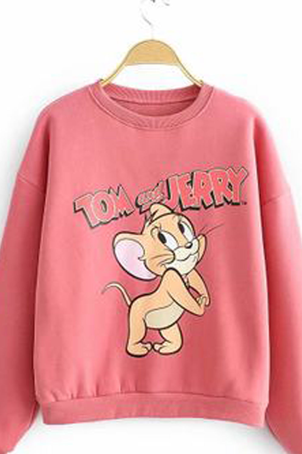 Women Fashionable Cartoon Printed Easy Round Neck Convenient Sweatshirt