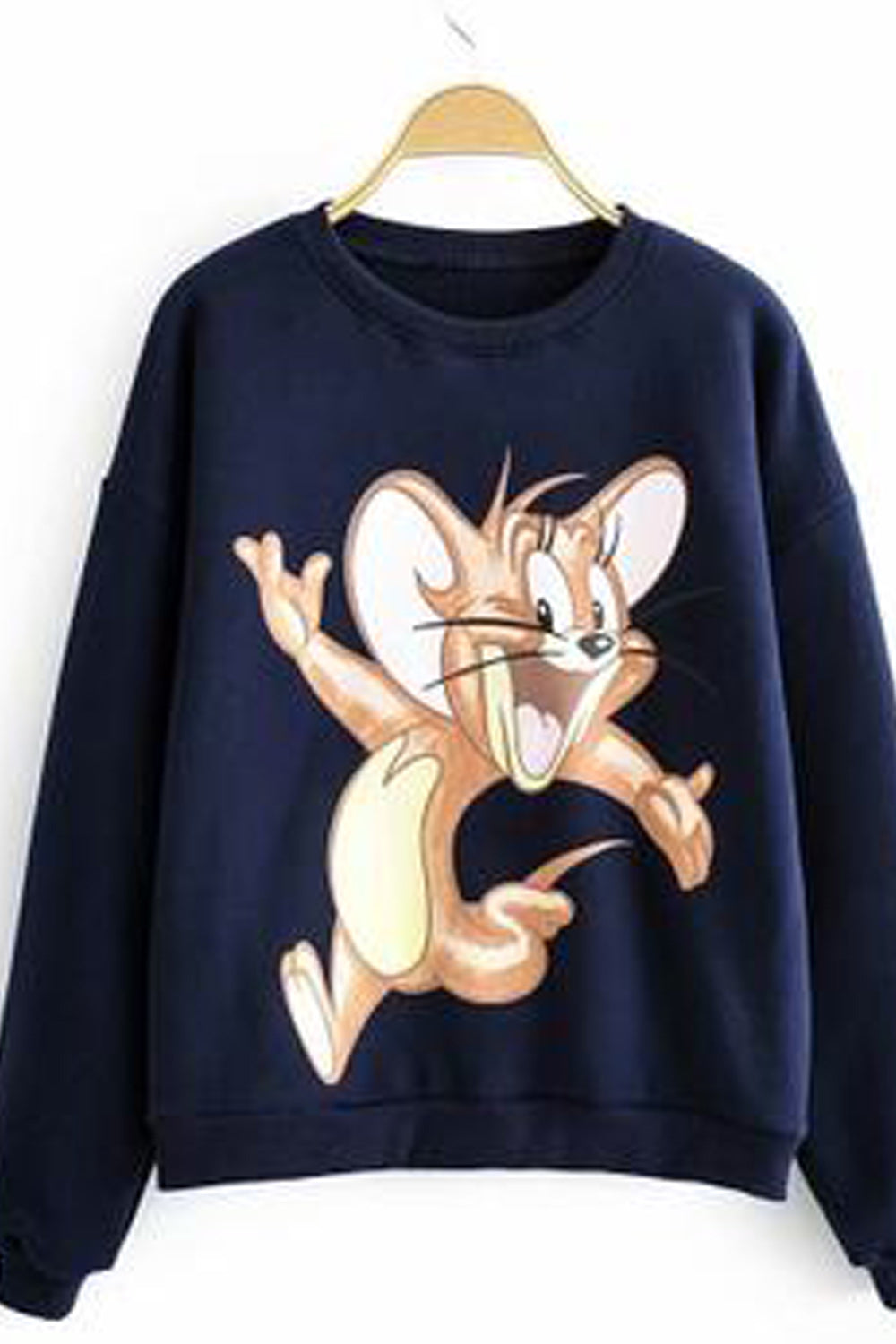 Women Fashionable Cartoon Printed Easy Round Neck Convenient Sweatshirt