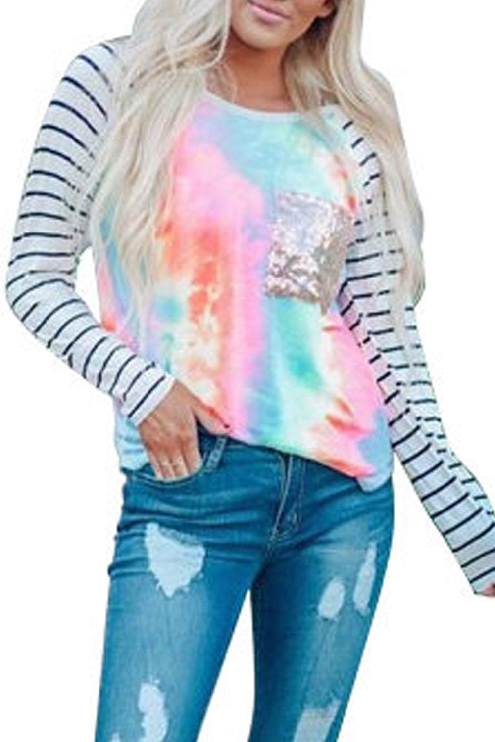 Women Round Neck Leopard Printed Long Sleeve Lovely Sweatshirt