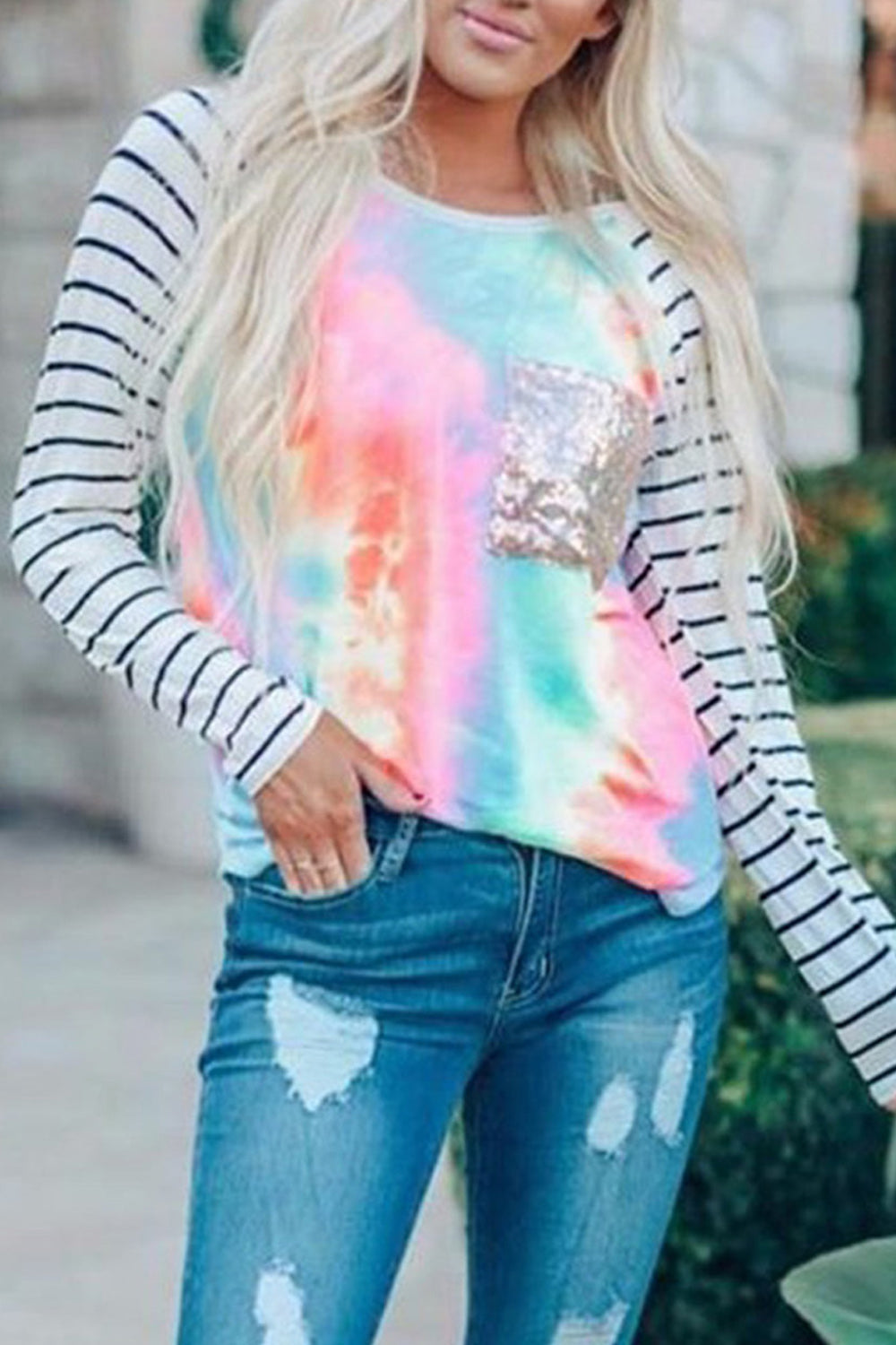 Women Round Neck Leopard Printed Long Sleeve Lovely Sweatshirt