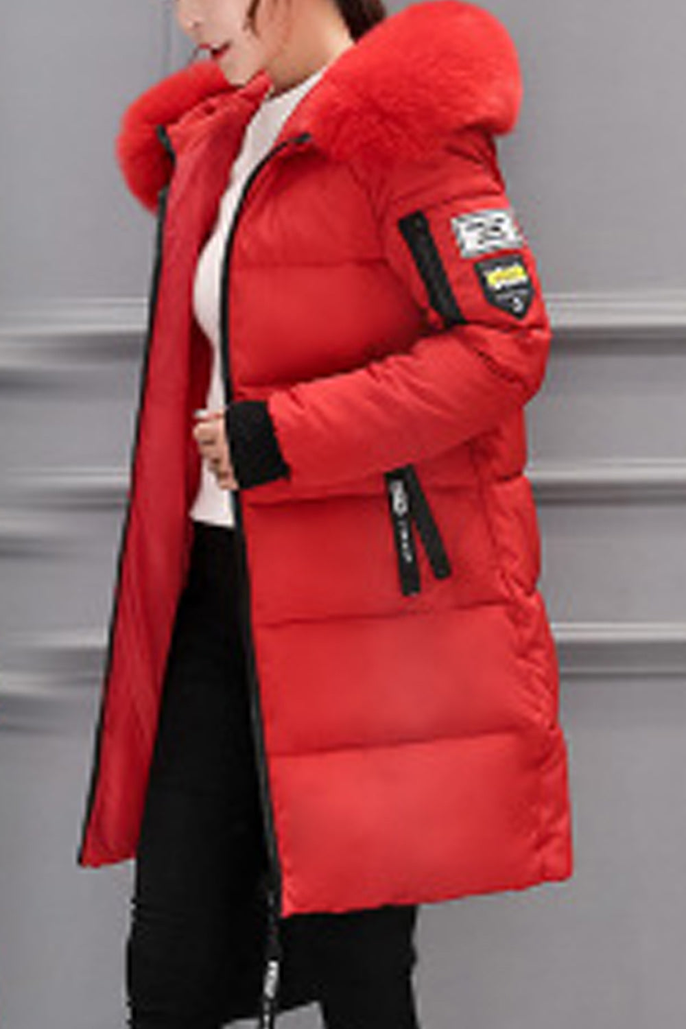 Women Pocket Styling Long Sleeve Warm Winter Casual Padded Jacket