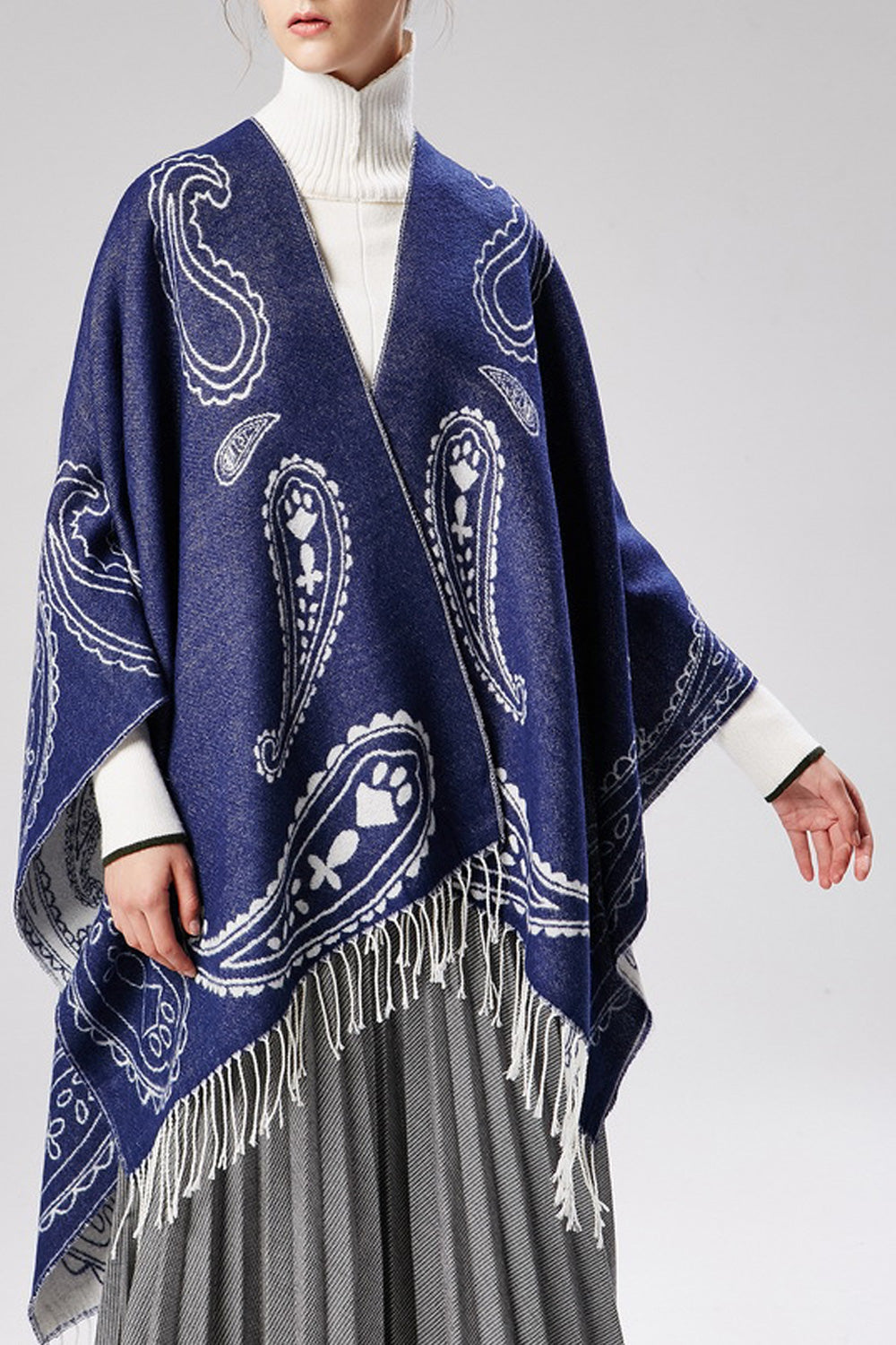 Women Charming Tassel Decorated Printed Style Comfy Shawl