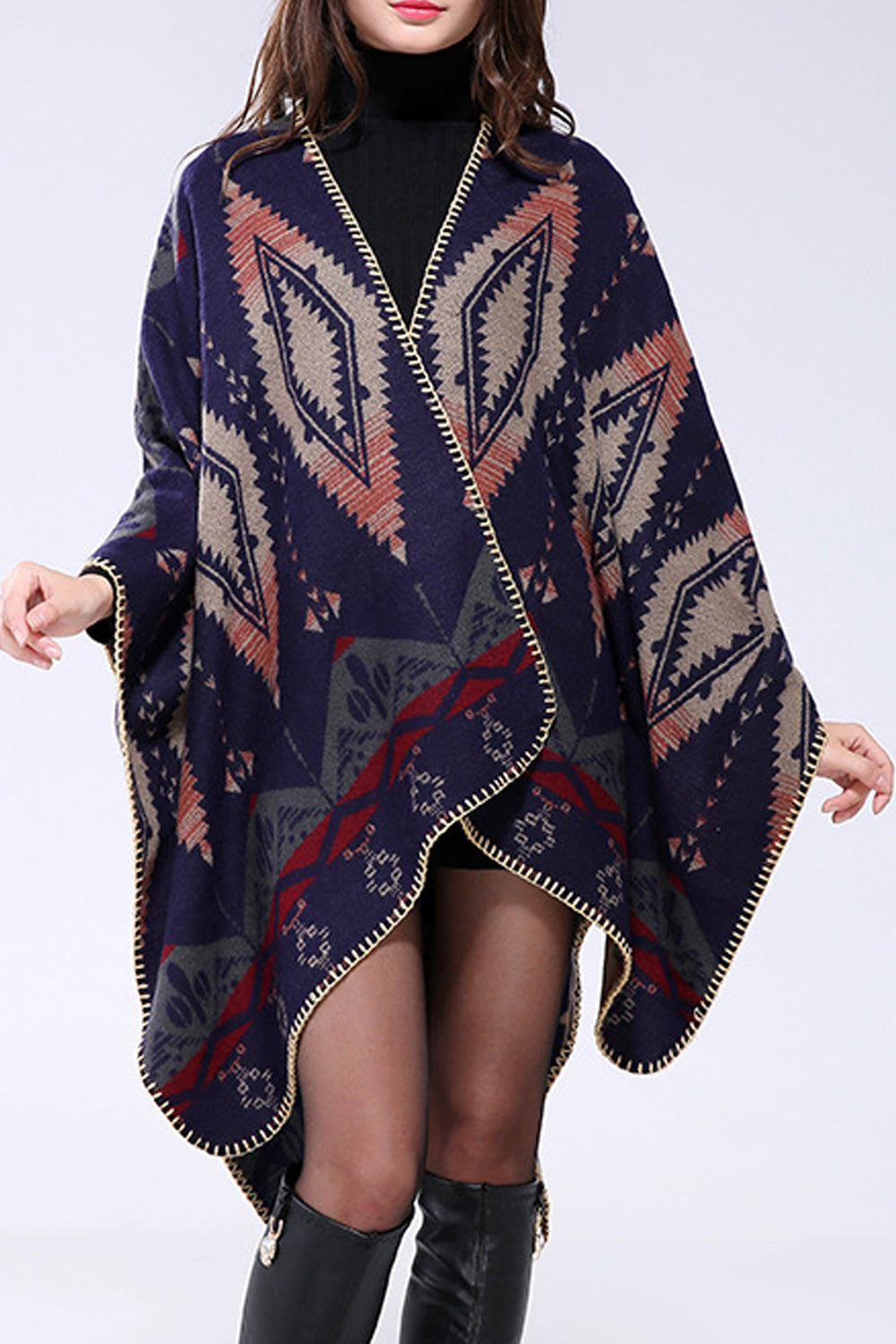 Women Thick Cashmere Printed Style Cozy Casual Winter Shawl