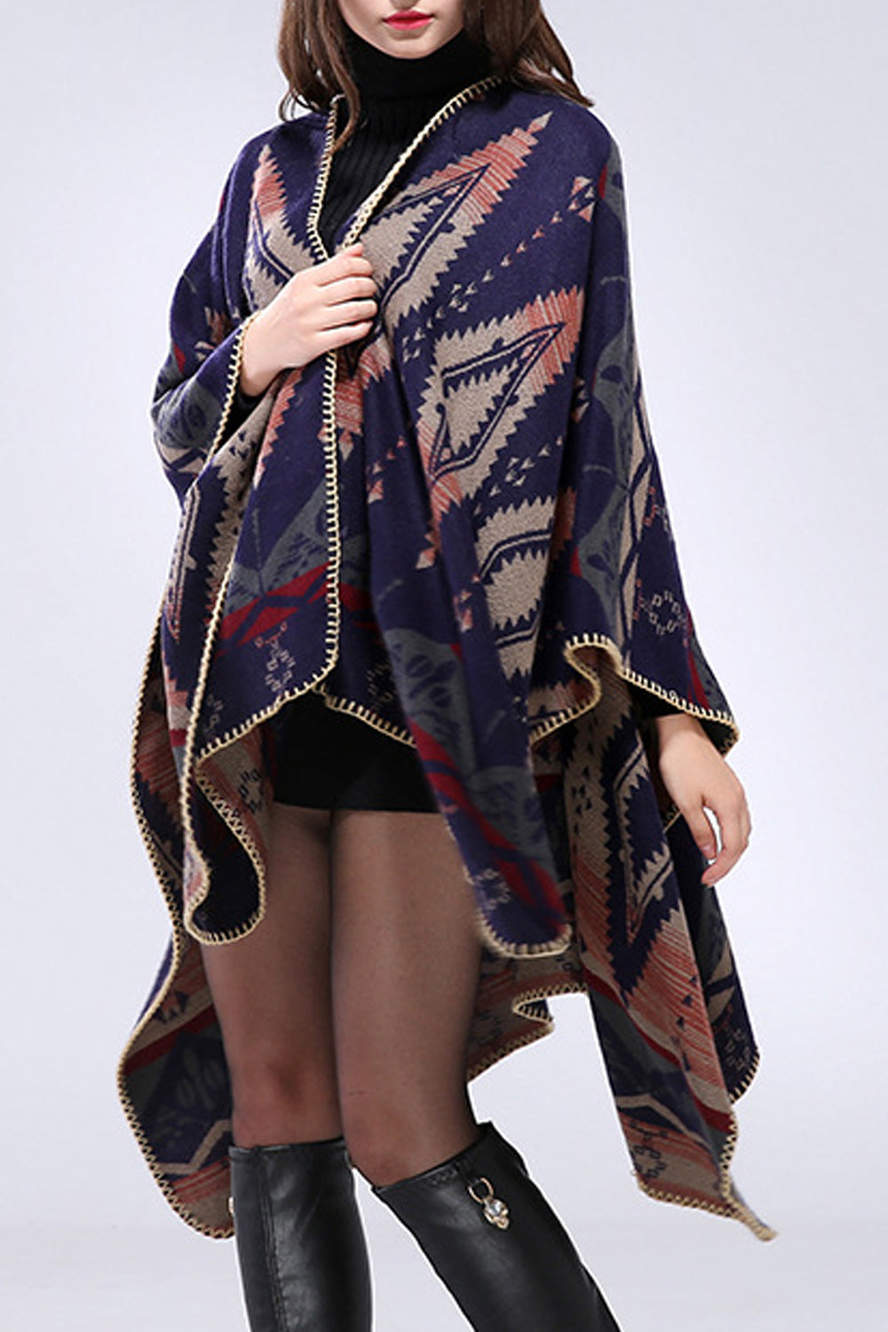 Women Thick Cashmere Printed Style Cozy Casual Winter Shawl