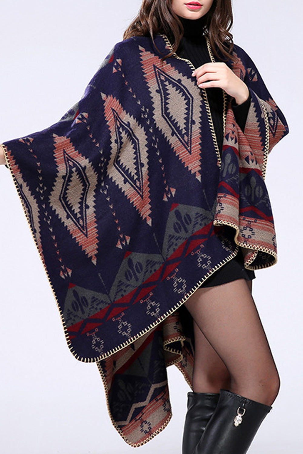 Women Thick Cashmere Printed Style Cozy Casual Winter Shawl