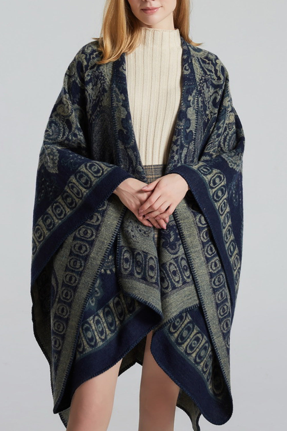Women Beautiful Printed Pattern Cozy Cashmere Winter Shawl