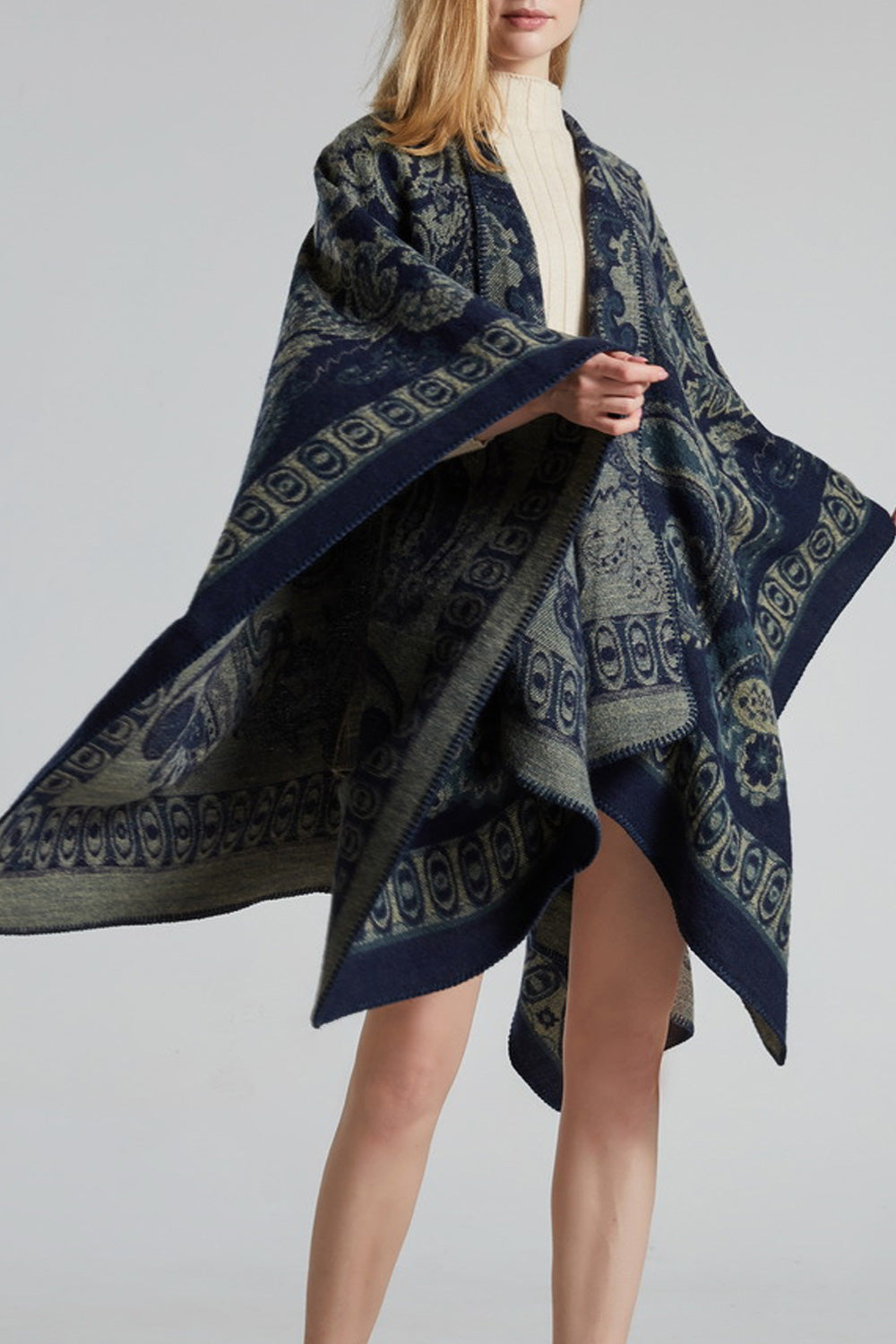 Women Beautiful Printed Pattern Cozy Cashmere Winter Shawl
