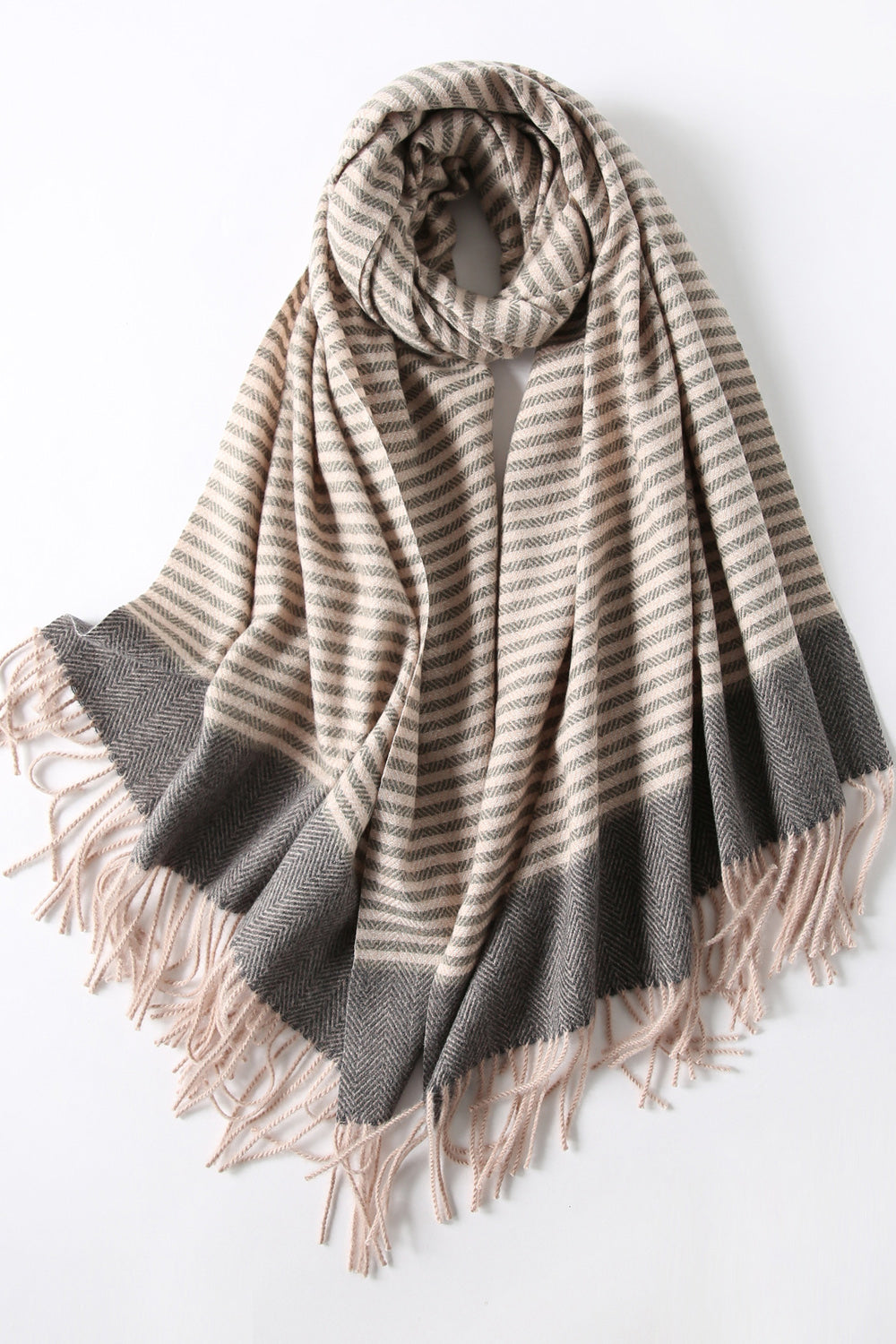 Women Cozy Fashionable Tassel Decoration Casual Muffler