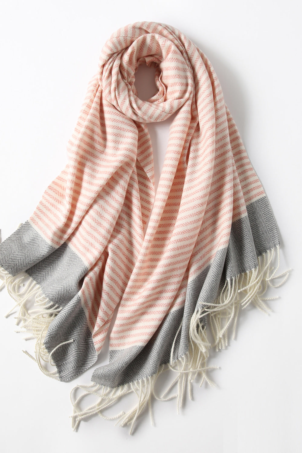 Women Cozy Fashionable Tassel Decoration Casual Muffler