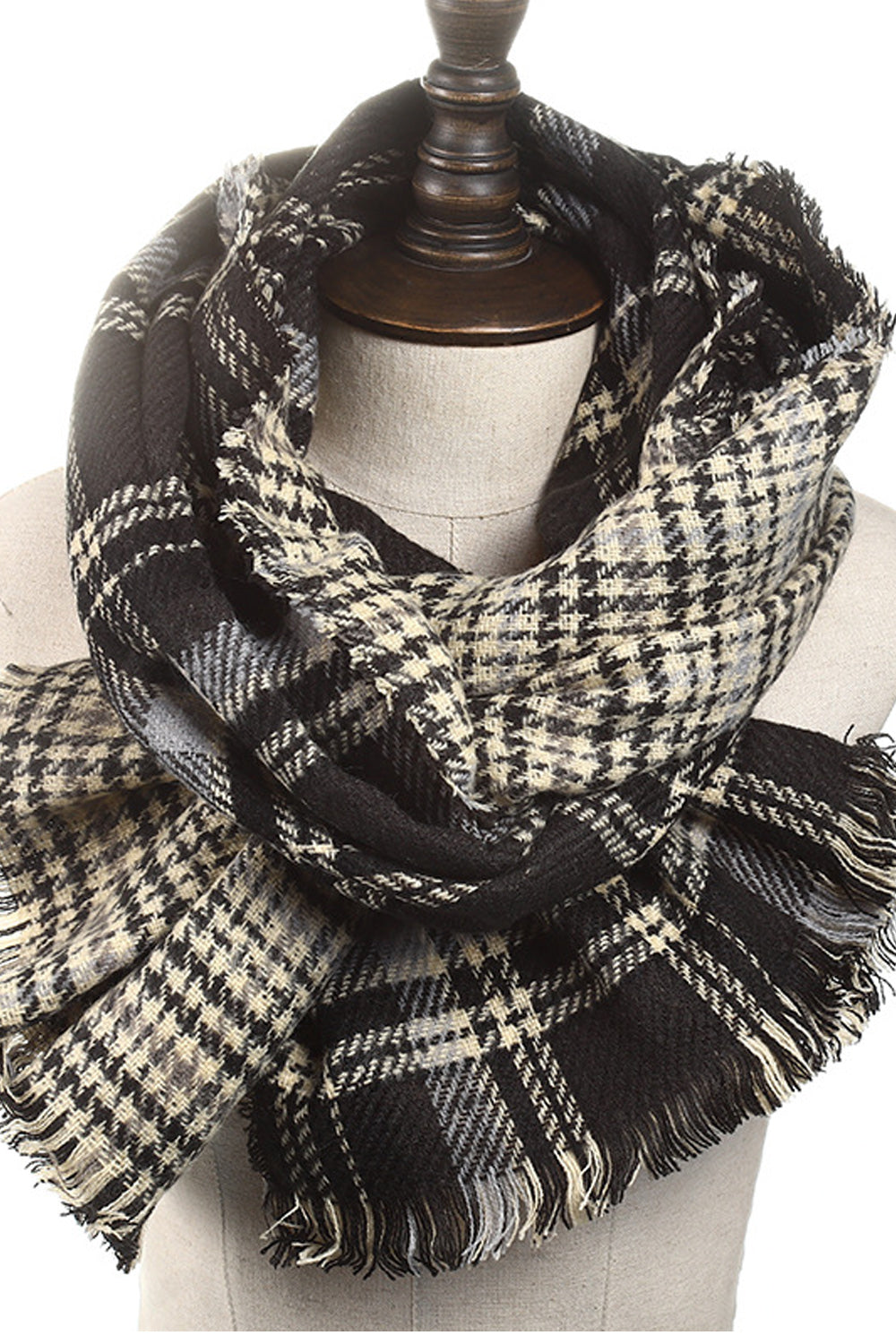 Women Beautiful Plaid Style Cozy Cashmere Muffler