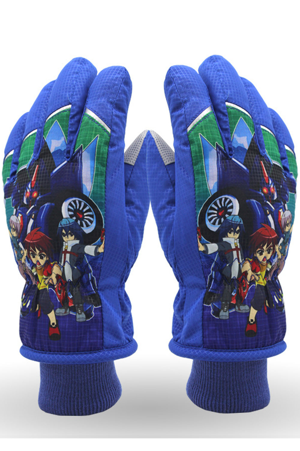 Women Cartoon Printed Waterproof Thick Ski Gloves