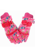 Women Motorcycle Riding Cartoon Printed Warm Ski Gloves