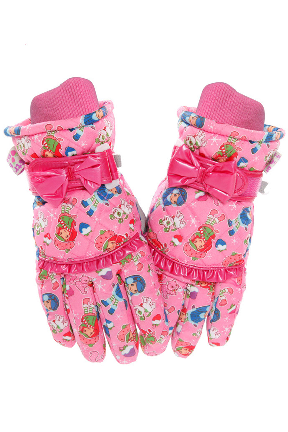 Women Motorcycle Riding Cartoon Printed Warm Ski Gloves