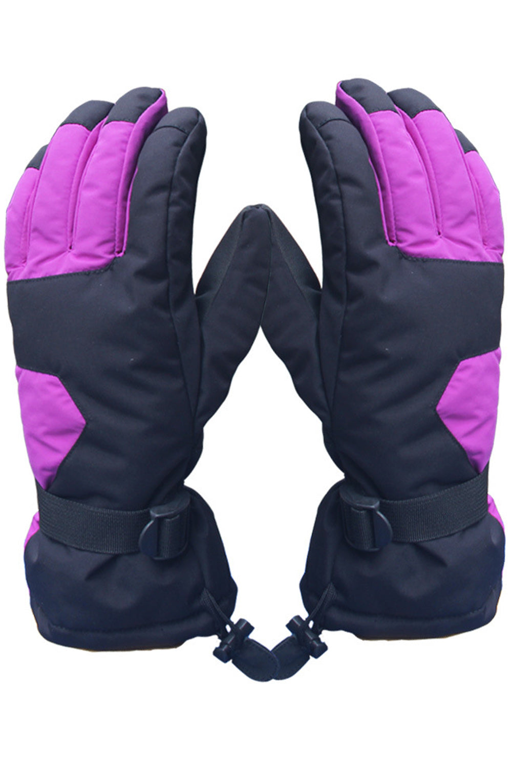 Women Thick Coldproof Buckle Strap Warm Ski Gloves