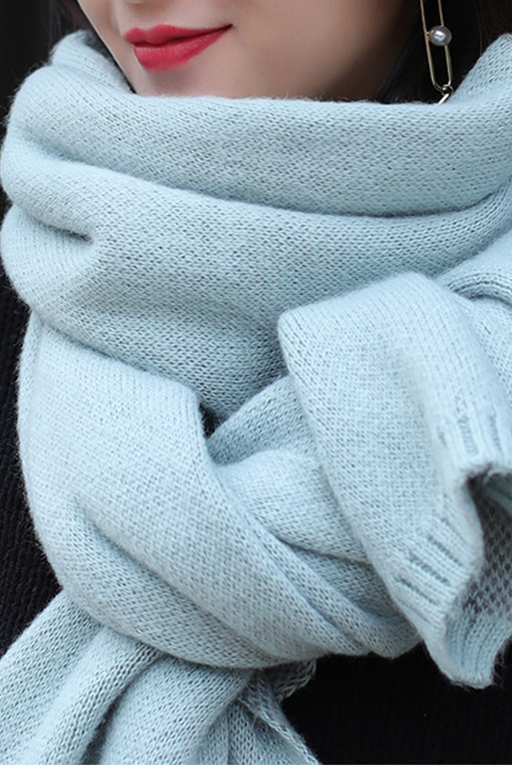 Women Solid Colored Elegant Styled Warm Winter Casual Muffler