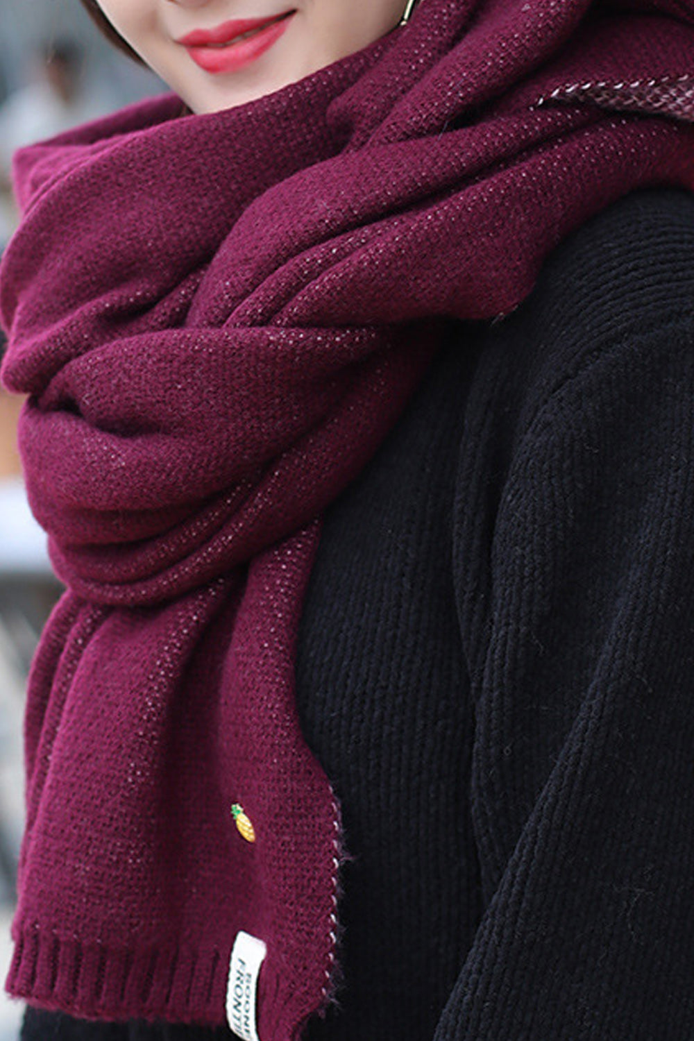 Women Solid Colored Elegant Styled Warm Winter Casual Muffler