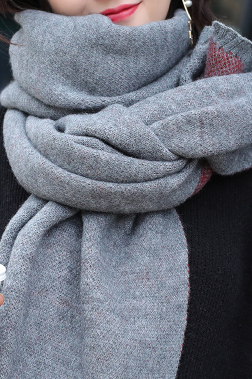 Women Solid Colored Elegant Styled Warm Winter Casual Muffler